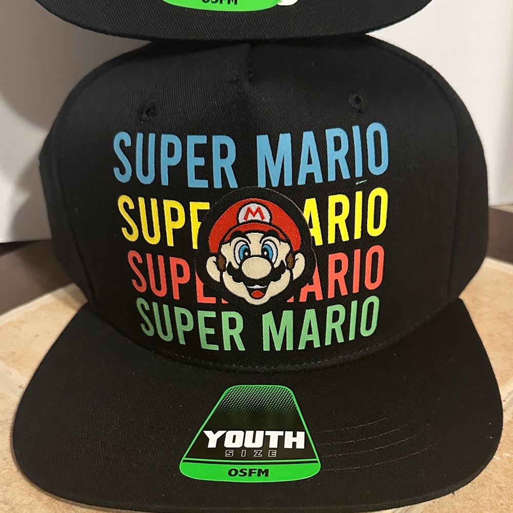 Nintendo Super Mario Kids Black Cap with Colorful Logo